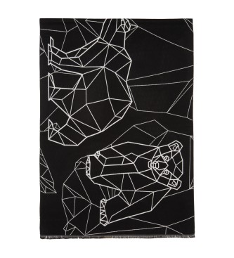 EA7 Jacquard-Schal schwarz