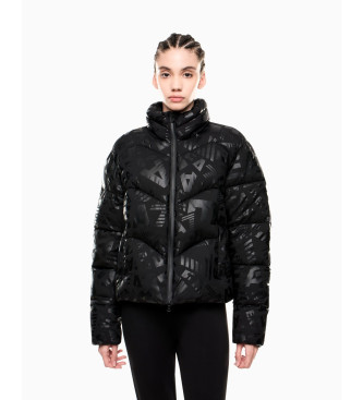 EA7 Casaco acolchoado com estampado de monograma preto a toda a volta