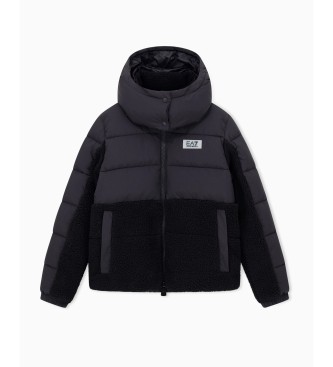 EA7 Casaco acolchoado com pormenores de efeito pel�cia preto