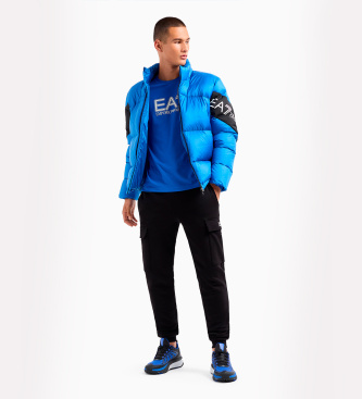 EA7 Pantalon cargo Core Identity en mélange de coton noir