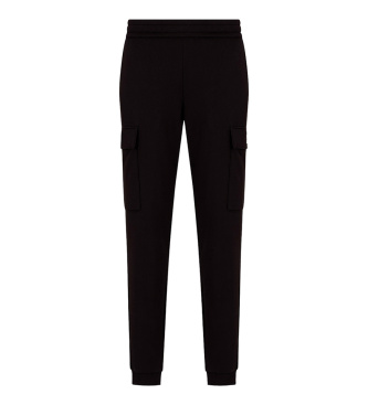 EA7 Pantalon cargo Core Identity en mélange de coton noir