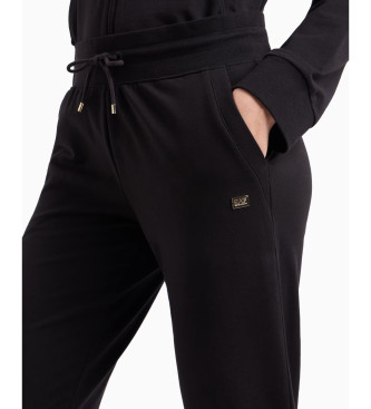 EA7 Pantalon de survtement en coton extensible Core Lady noir