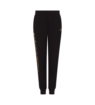 EA7 Stretchy katoenen joggingbroek Glanzend zwart