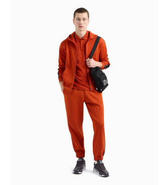 EA7 Logo Series orange cotton blend tracksuit bottoms  