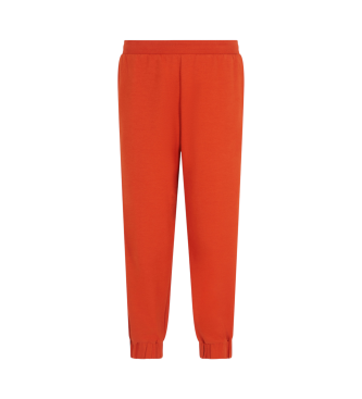 EA7 Logo Series orange cotton blend tracksuit bottoms  