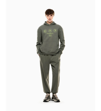 EA7 Logo Serie fleece trainingsbroek groen