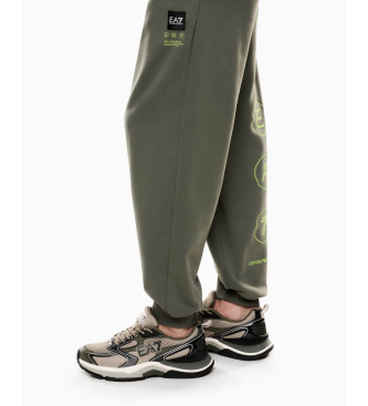 EA7 Logo Serie fleece trainingsbroek groen