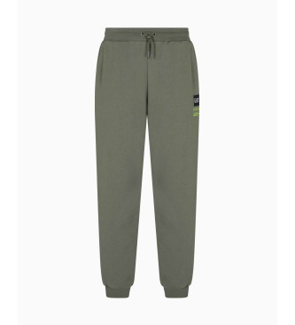 EA7 Logo Serie fleece trainingsbroek groen