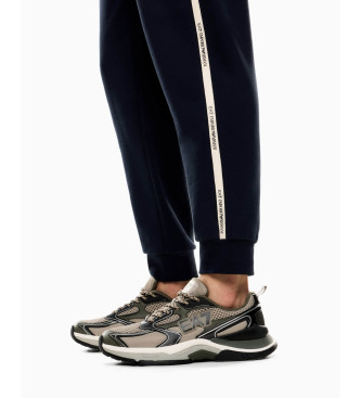 EA7 Calas com mistura de algodo Logo Series azul-marinho