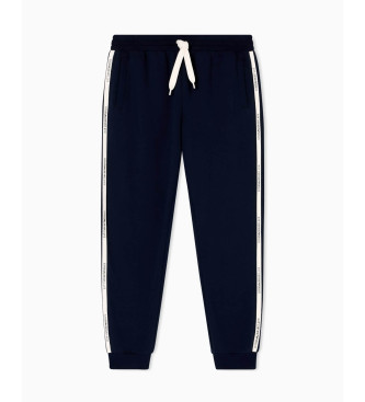 EA7 Calas com mistura de algodo Logo Series azul-marinho