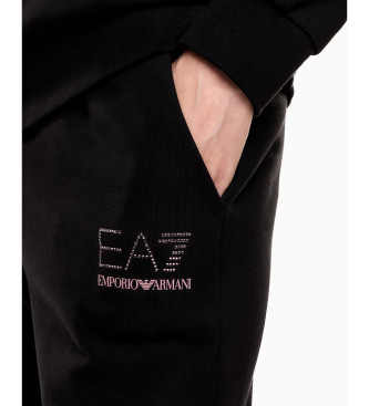 EA7 Fancy Strass Hose schwarz