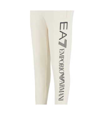 EA7 Logo serie beige katoenen trainingsbroek  