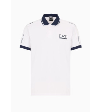 EA7 Podstawowa biała koszulka polo