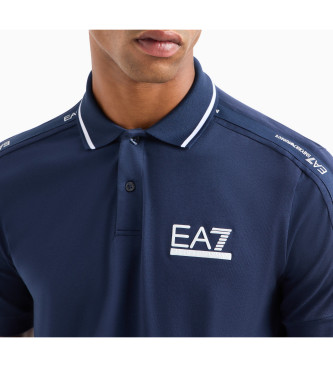 EA7 Podstawowa granatowa koszulka polo