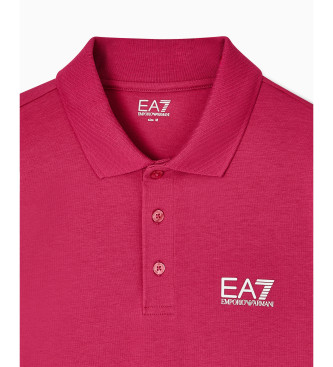 EA7 Koszulka polo Core Identity różowa
