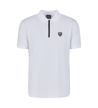 EA7 Polo Cremallera con Logo blanco