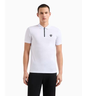 EA7 Polo Cremallera con Logo blanco