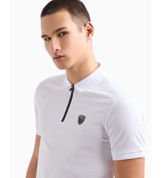 EA7 Polo Cremallera con Logo blanco