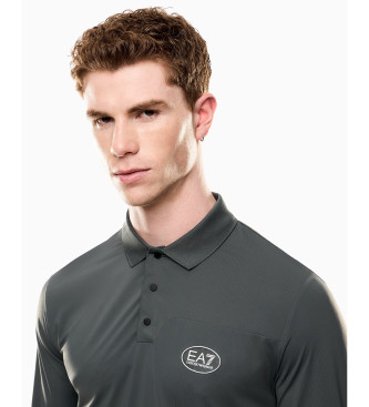 EA7 Golf Pro Langarm-Poloshirt aus technischem Gewebe Ventus7 grau