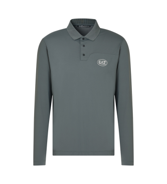 EA7 Golf Pro Langarm-Poloshirt aus technischem Gewebe Ventus7 grau