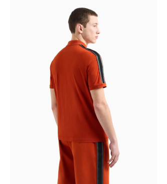 EA7 Polo en coton tricot Logo Series orange
