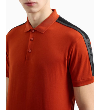 EA7 Polo en coton tricot Logo Series orange