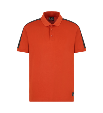 EA7 Polo en coton tricot Logo Series orange