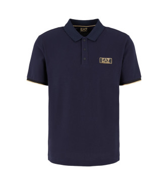 EA7 Gestricktes Poloshirt in Navy