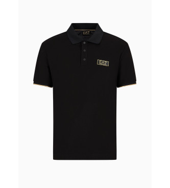 EA7 Sort strikket poloshirt