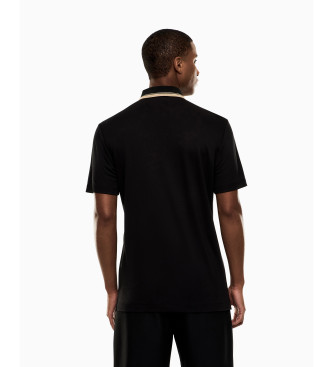 EA7 P�lo de malha Label premium preto