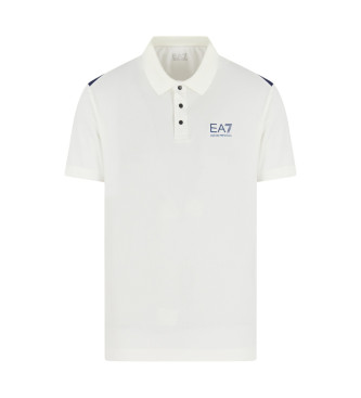 EA7 Plain off-white polo shirt