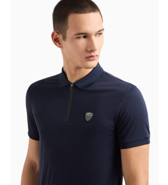 EA7 Polo Zipper with Logo navy