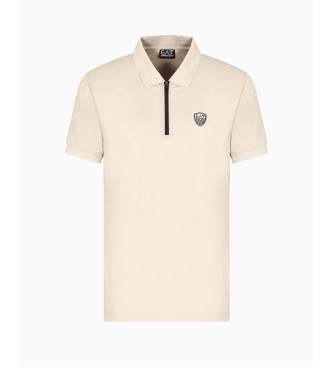 EA7 Polo Zipper with Logo beige