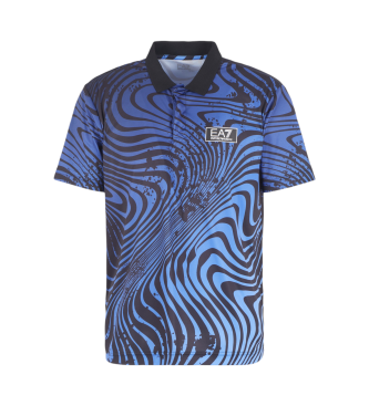 EA7 Tennis Pro polo van technische stof VENTUS7 blauw