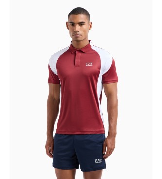 EA7 Tennis Pro Poloshirt aus technischem Gewebe VENTUS7 burgunderrot