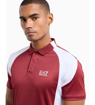 EA7 Tennis Pro Poloshirt aus technischem Gewebe VENTUS7 burgunderrot