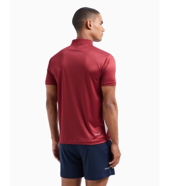 EA7 Polo Tennis Pro en tissu technique VENTUS7 bordeaux