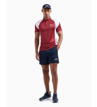 EA7 Tennis Pro Poloshirt aus technischem Gewebe VENTUS7 burgunderrot