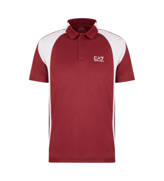 EA7 Polo Tennis Pro en tissu technique VENTUS7 bordeaux