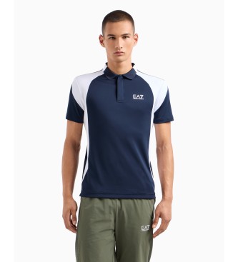 EA7 Tennis Pro polo van technische stof VENTUS7 marineblauw