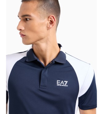 EA7 Tennis Pro polo van technische stof VENTUS7 marineblauw