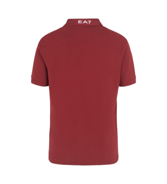 EA7 Bourgognefarvet poloshirt med almindelig pasform