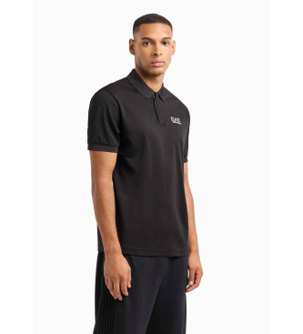 EA7 Baumwoll-Poloshirt 7 Lines schwarz