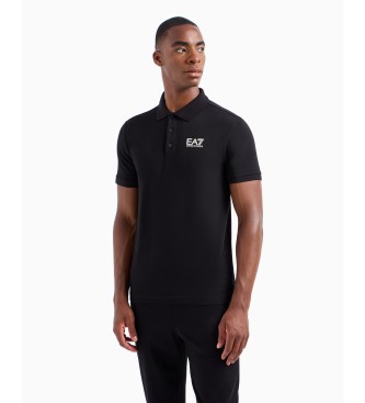 EA7 Visibility polo shirt in black stretch cotton