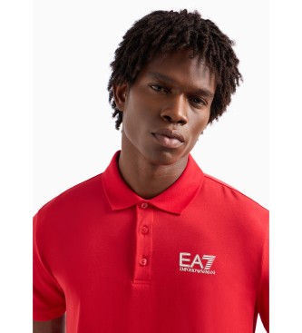 EA7 Polo visibilit in cotone elasticizzato rosso