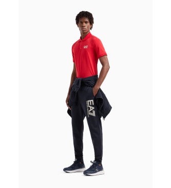 EA7 Poloshirt med synlighed i rd bomuld med stretch