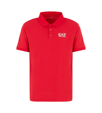 EA7 Visibility polo shirt in red stretch cotton