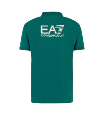 EA7 Visibility green stretch cotton polo shirt