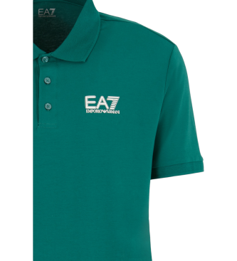 EA7 Grnes Poloshirt aus Stretch-Baumwolle mit Sichtbarkeit