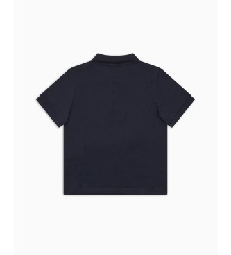 EA7 Polo a maniche corte in fresco jersey di cotone blu navy